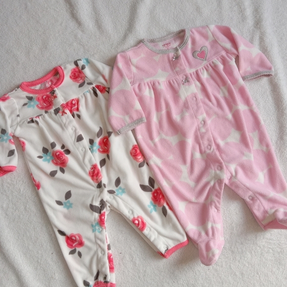 Carter's Other - Carter's Baby Girl Snap Up Fleece Sleep & Play Body Suits size 3M